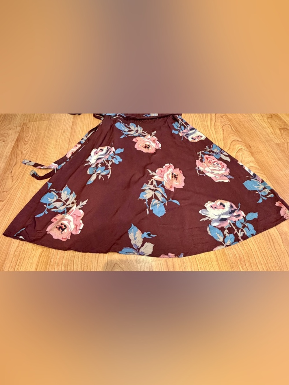 Show Me Your Mumu Women’s Andrea Floral Burgundy Short Sleeve Wrap Dress Size S - Picture 7 of 10